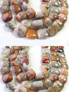 Two Beads of Wild Crazy Lace Agate Square Coin Beads 9225 - PremiumBead Alternate Image 3