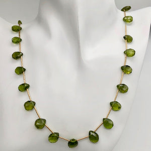 Natural Green Peridot Briolette & 14Kg 26 inch Necklace 867 - PremiumBead Alternate Image 9