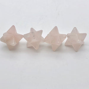 Kabbalah 2 Carved Rose Quartz Merkaba Star Beads | 25x15x15mm | Pink - PremiumBead Alternate Image 6