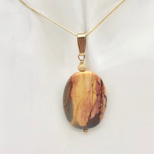 Load image into Gallery viewer, Ancient Forests Mookaite 30x20mm Oval 14k Gold Filled Pendant, 2 inches 506765B - PremiumBead Alternate Image 8
