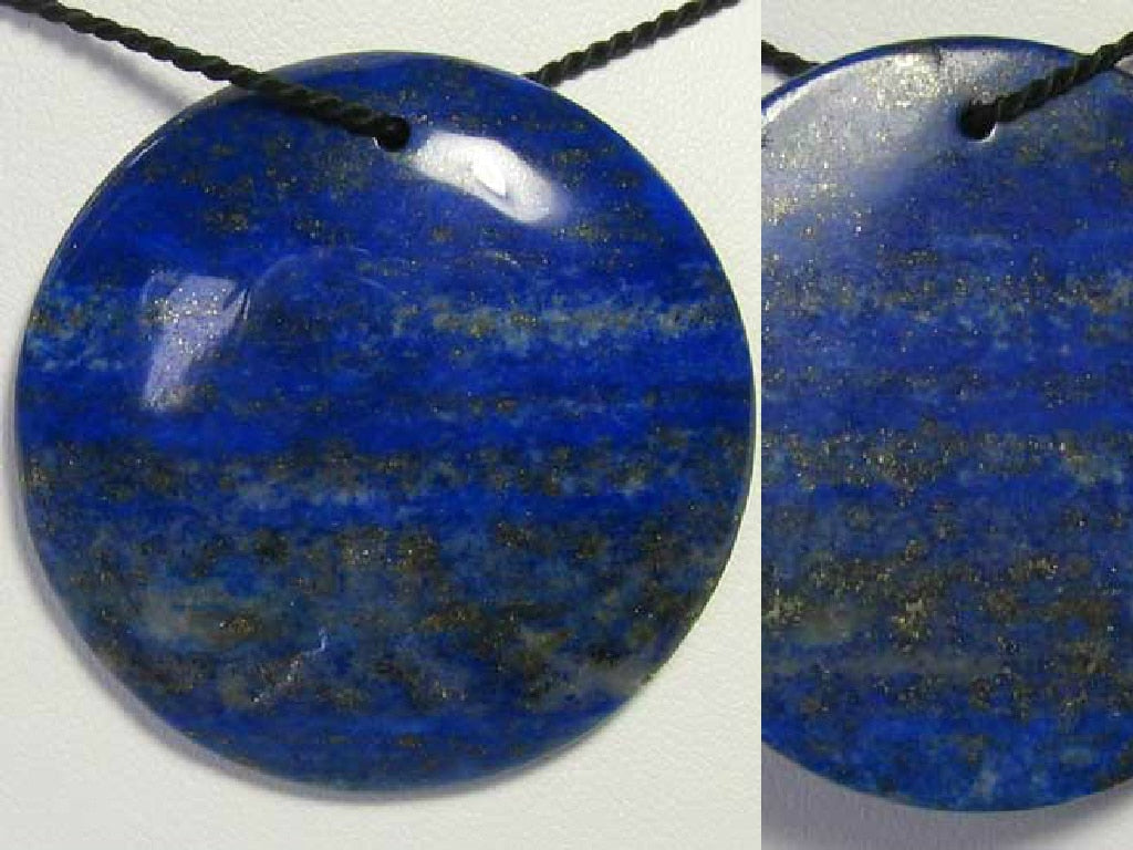 Spectacular Starry Night Solid Indigo Lapis 50mm Disc Pendant Bead 9359G - PremiumBead Primary Image 1