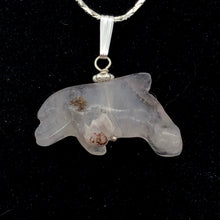 Load image into Gallery viewer, One of a Kind Amethyst Spotted Jumping Dolphin Sterling Silver Pendant |1&quot; Tall

