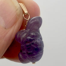 Load image into Gallery viewer, Amethyst Turtle Pendant Necklace | Semi Precious Stone Jewelry | 14k Pendant - PremiumBead Alternate Image 3
