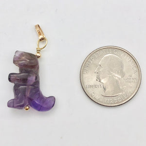 Purple Dinosaur Amethyst Tyrannosaurus Rex 14K Gold-Filled Pendant - PremiumBead Alternate Image 7