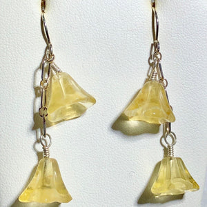 Fine Citrine Bell Flower Solid Sterling Silver Earrings 309242cts2 - PremiumBead Primary Image 1