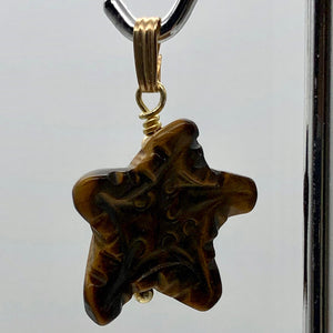 Tiger Eye Starfish Pendant Necklace | Semi Precious Stone | 14k gf Pendant - PremiumBead Alternate Image 5