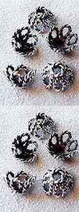 Intricate~ 2.3G Solid Sterling Silver Filigree 9x6mm Bead Caps 004037 - PremiumBead Alternate Image 2