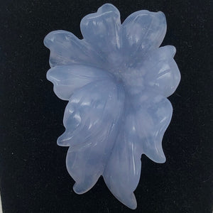 42cts Exquisitely Hand Carved Blue Chalcedony Flower Pendant Bead - PremiumBead Alternate Image 4