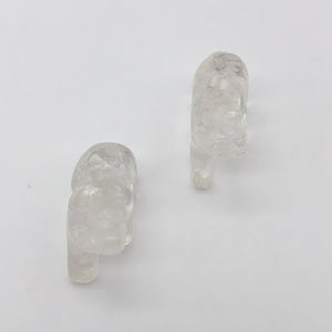 Quartz Hand Carved Bear Figurine/Worry bead | 13x18x9mm | Clear - PremiumBead Alternate Image 5