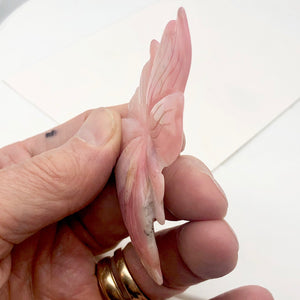 Hand Carved Pink Peruvian Opal Flower Semi Precious Stone Bead | 111.8cts | - PremiumBead Alternate Image 5