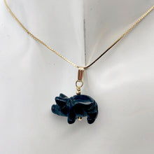 Load image into Gallery viewer, Black Obsidian Pig Pendant Necklace |Semi Precious Stone Jewelry|14k gf Pendant| - PremiumBead Alternate Image 3
