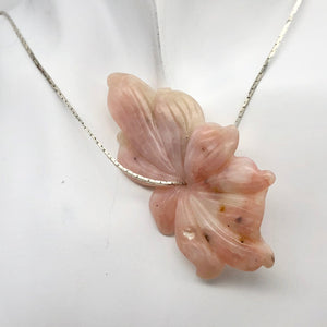 Hand Carved Amazing Pink Peruvian Opal Flower Pendant Bead | 51x31x4mm| 35cts | - PremiumBead Alternate Image 2