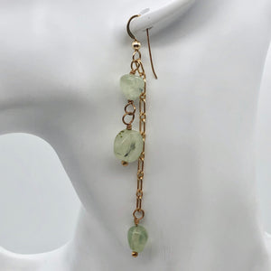 Dazzling Minty Green Natural Prehnite and 14Kgf Earrings - PremiumBead Alternate Image 3
