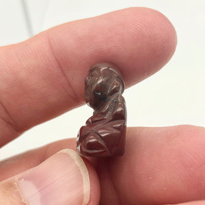 2 Hand Carved Brecciated Jasper Buddha Beads | 20x15x9mm | Red w/Brown and Grey - PremiumBead Alternate Image 7