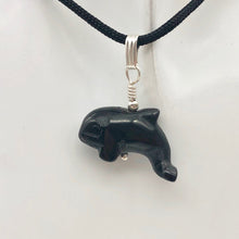 Load image into Gallery viewer, Happy Obsidian Orca Whale and Sterling Silver Pendant | 1.06&quot; Long | 509301ORS - PremiumBead Alternate Image 5
