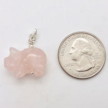 Load image into Gallery viewer, Piggie! Rose Quartz Pig Solid Sterling Silver Pendant 509274RQS - PremiumBead Alternate Image 7
