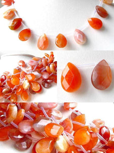 2 Mandarin Botswana Agate Briolette Beads 7253 - PremiumBead Alternate Image 4