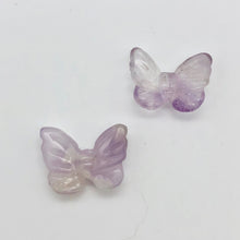Load image into Gallery viewer, Fluttering 2 Amethyst Butterfly Beads | 21x18x5mm | Purple - PremiumBead Primary Image 1
