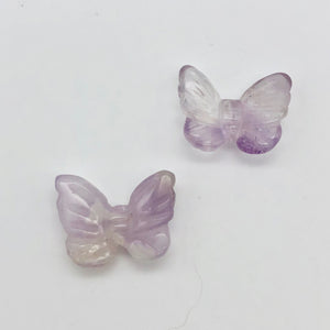 Fluttering 2 Amethyst Butterfly Beads | 21x18x5mm | Purple - PremiumBead Primary Image 1