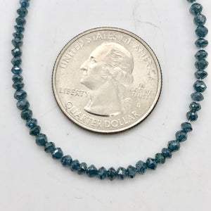 Blue Diamond Faceted Roundel Beads | 2.5-2mm | 11 Beads | ~1.0 carat |10597B - PremiumBead Alternate Image 4