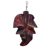 Load image into Gallery viewer, Carved Brecciated Jasper Leaf Sterling Silver Pendant | 2 3/4&quot; Long| 1 pendant |
