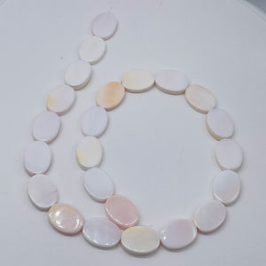 Rare Pink Conch Shell 18x13mm Oval Bead Strand 109460