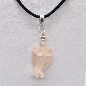 On the Wings of Angels Rose Quartz Sterling Silver 1.5" Long Pendant 509284RQS - PremiumBead Alternate Image 7