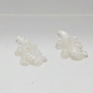 2 Carved Ice Crystal Quartz Lizard Beads | 25x14x7mm | Clear - PremiumBead Alternate Image 4