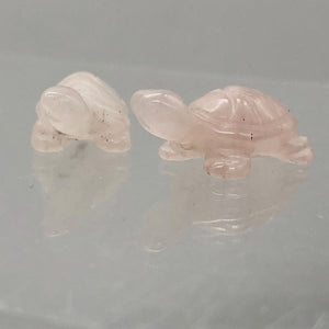 Charmer Carved Rose Quartz Turtle Figurine | 21x12.5x8.5mm | Pink