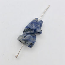 Load image into Gallery viewer, Howling New Moon Sodalite Wolf / Coyote Figurine | 21x11x8mm | Blue white - PremiumBead Alternate Image 4
