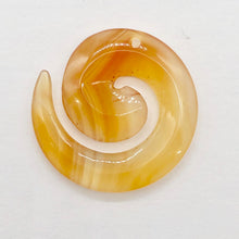 Load image into Gallery viewer, Chalcedony, Mandarin Spiral | 32x4.5mm | Orange | 1 Pendant Bead |
