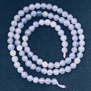 Tanzanite Gemmy Round Half-Strand | 5 mm | Lavender | 40 Beads |