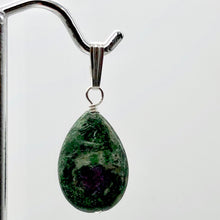 Load image into Gallery viewer, Rare Ruby Fuchsite Teardrop Shaped Sterling Silver Pendant | 1&quot; Long
