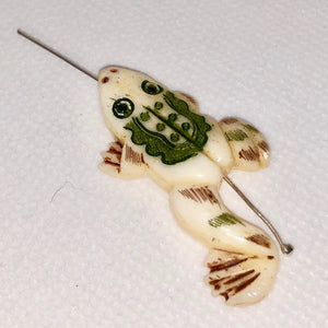 Hand Carved Frog Centerpiece Bead Hopp'in 004830F - PremiumBead Primary Image 1