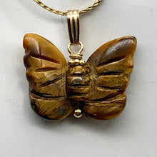 Load image into Gallery viewer, Tiger Eye Butterfly Pendant Necklace|Semi Precious Stone Jewelry |14k gf Pendant - PremiumBead Alternate Image 5
