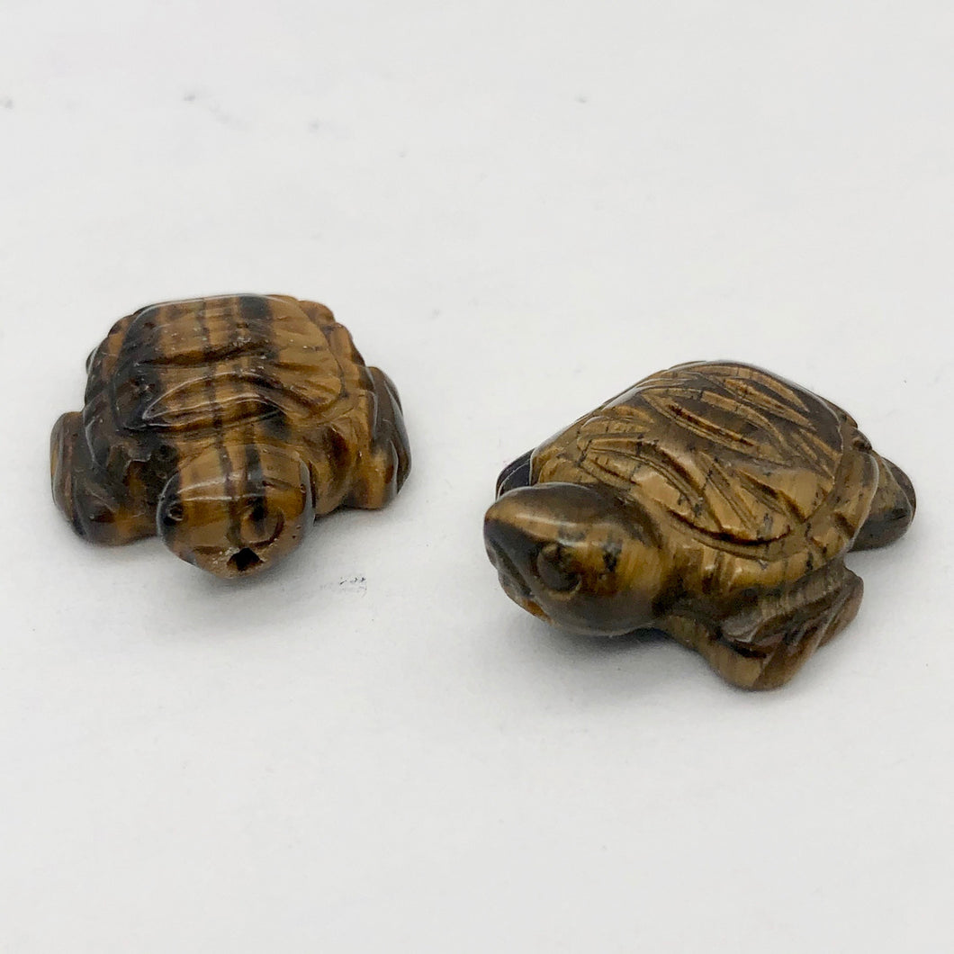 Majestic 2 Carved Tigereye Sea Turtle Beads | 20x17x7mm | Bronze - PremiumBead Primary Image 1