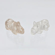 Load image into Gallery viewer, 2 Quartz Hand Carved Rhinoceros Beads, 21x13x10mm, Clear 009275QZ | 21x13x10mm | Clear - PremiumBead Primary Image 1
