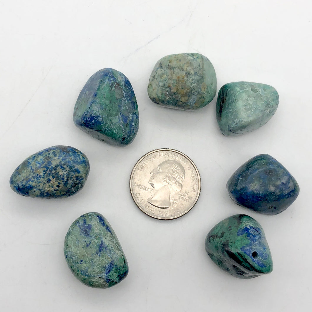 Natural 7 Azurite Malachite large nugget Beads - PremiumBead Primary Image 1