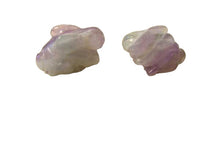 Load image into Gallery viewer, Hoppity 2 Carved Amethyst Bunny Rabbit Beads | 22x12x10m | Purple
