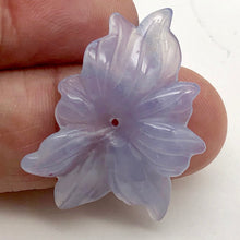 Load image into Gallery viewer, 19cts Exquisitely Hand Carved Blue Chalcedony Flower Pendant Bead - PremiumBead Alternate Image 2
