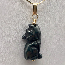Load image into Gallery viewer, Semi Precious Stone Jewelry New Moon Wolf Pendant Necklace of Hematite/Gold - PremiumBead Alternate Image 7
