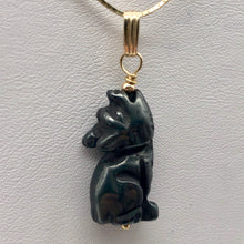 Load image into Gallery viewer, Hematite Wolf Pendant Necklace | Semi Precious Stone Jewelry | 14k Pendant - PremiumBead Alternate Image 7
