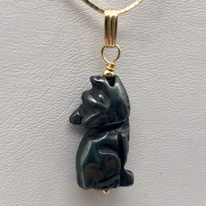 Hematite Wolf Pendant Necklace | Semi Precious Stone Jewelry | 14k Pendant - PremiumBead Alternate Image 7
