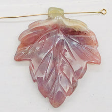 Load image into Gallery viewer, Natural Ocean Jasper Carved Leaf Centerpiece Bead | 42x40x4 mm | 1 Bead |
