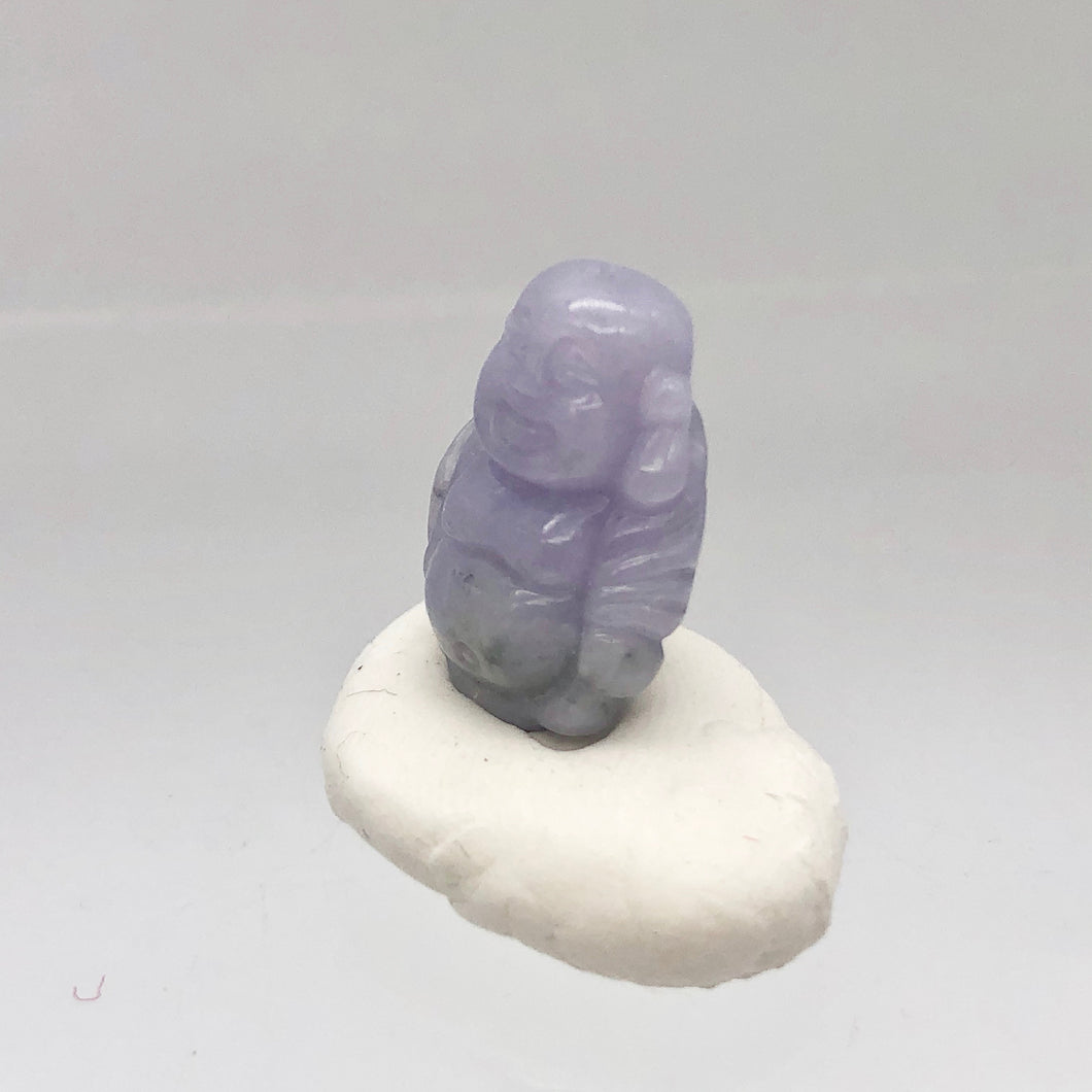 22cts Hand Carved Buddha Lavender Jade Pendant Bead | 21x14x9.5mm | Lavender - PremiumBead Primary Image 1