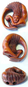 Mermaid Hand Carved Signed Boxwood Carving - PremiumBead Alternate Image 4