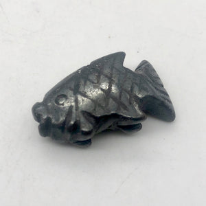 Carved Hematite Fish Figurine Worry Stone | 23x11x5mm | Silver Black - PremiumBead Alternate Image 3