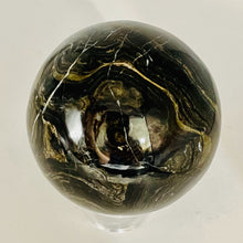Load image into Gallery viewer, Stromatolite Scry Crystal Round Meditation Sphere | 55mm | Bronze/Black | 1 |
