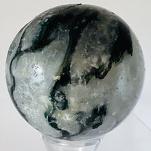Load image into Gallery viewer, Moss Agate Druzy Quartz Crystal Meditation Sphere | 62mm | Green/White | 1 |
