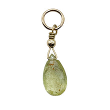 Load image into Gallery viewer, Sapphire Briolette 14K Gold Filled Pendant | 3/4&quot; Long | Pale Green | 1 Pendant|
